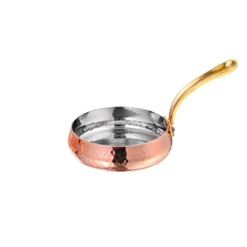Mini Belly Pan- La Coppera Sauce Pan Brass Handle No. 1 - Color: Coper
