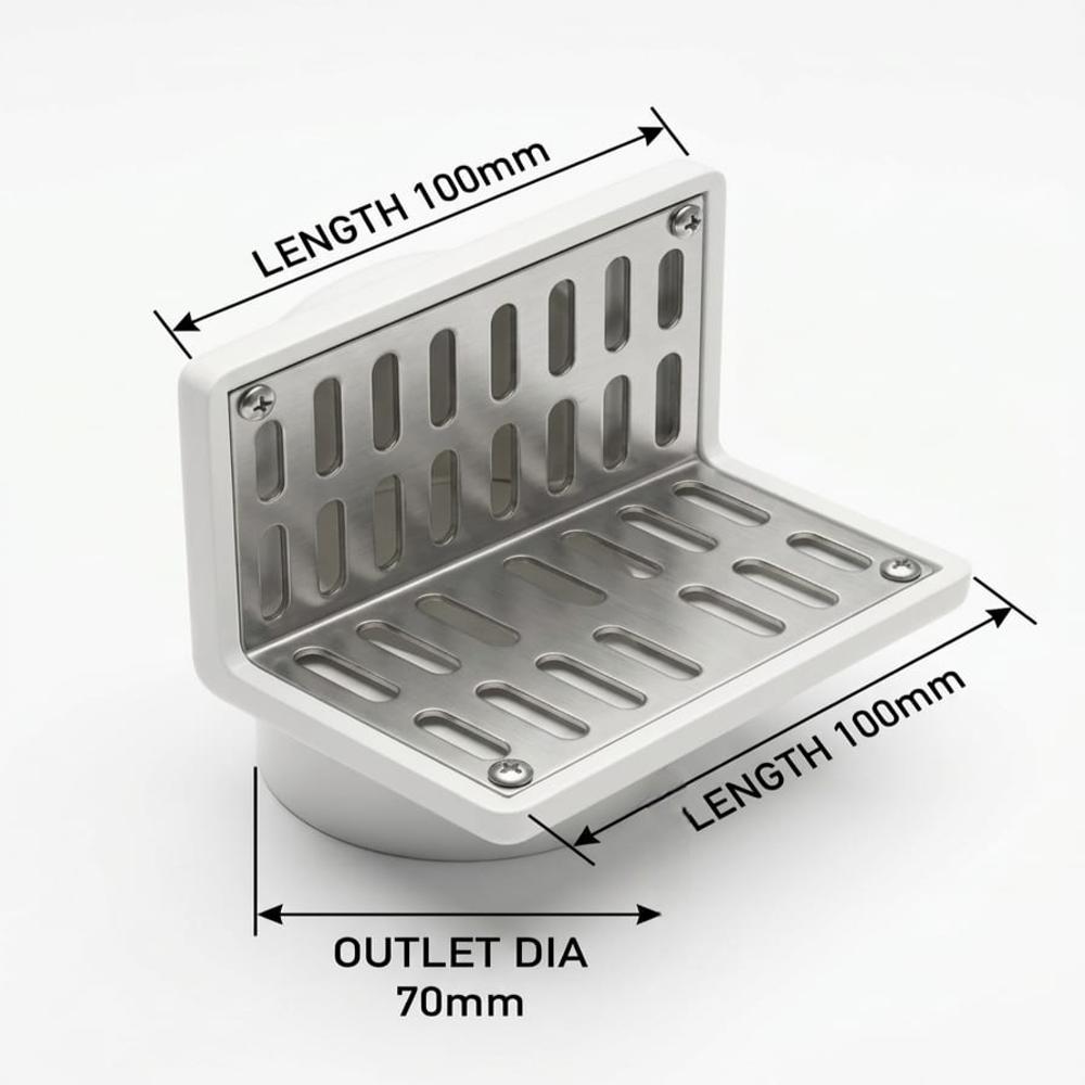 Vida PVC & Stainless Steel L Shape Floor Drain