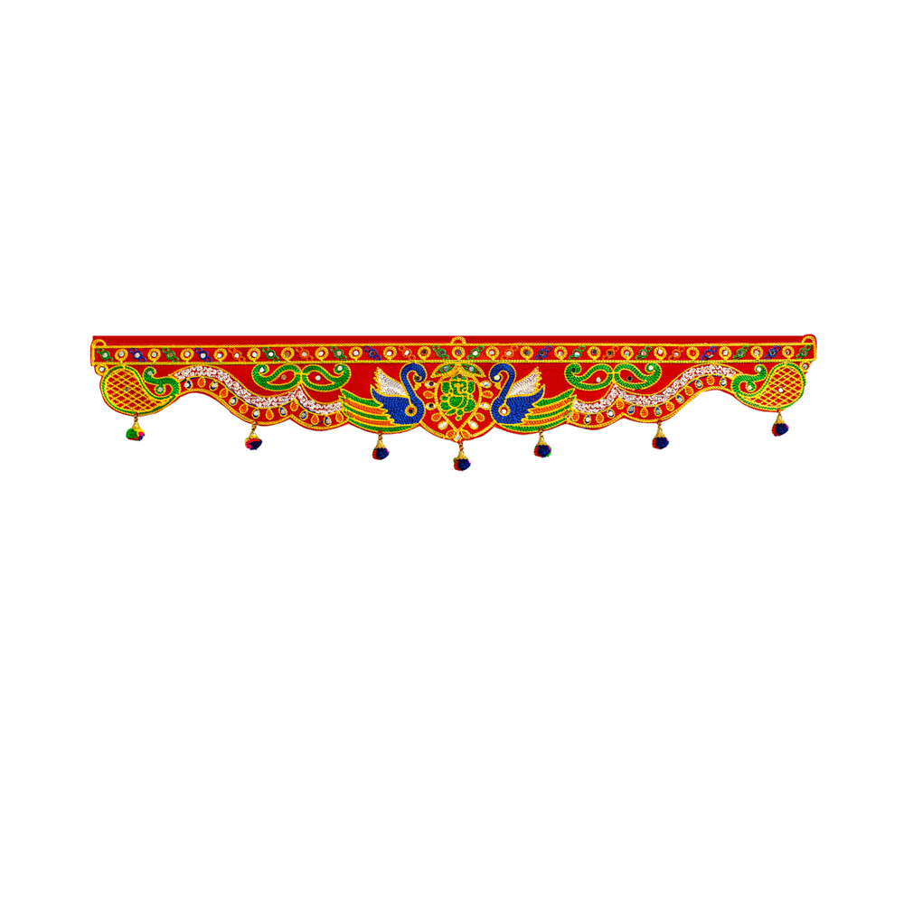 Krishna Handloom Elegant Festival Decorative Bandarwal Q 1 - Color: Red