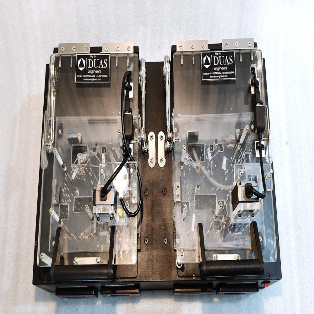 Energy Meter Testing Jig - Stainless Steel & Acrylic, 500x350x220mm, Dual-channel Calibration | Isolated Testing, Digital Voltage Display, Over-current Protection