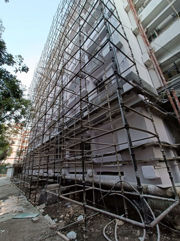 Commercial Scaffolding Services - Color: Blue