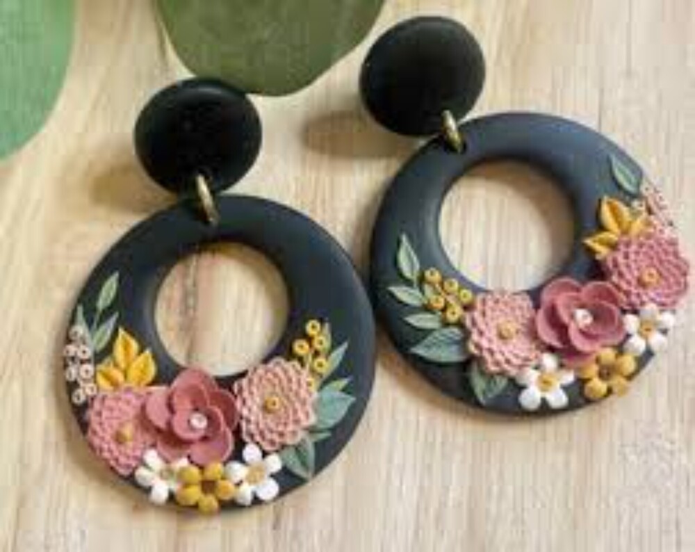 Spring Bloom Oval Earrings - Color: Multicolor