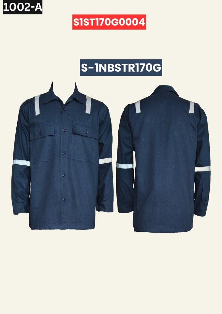 Navy Blue FR Reflective Work Shirt