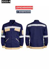 Navy Beige Fr Safety Work Jacket