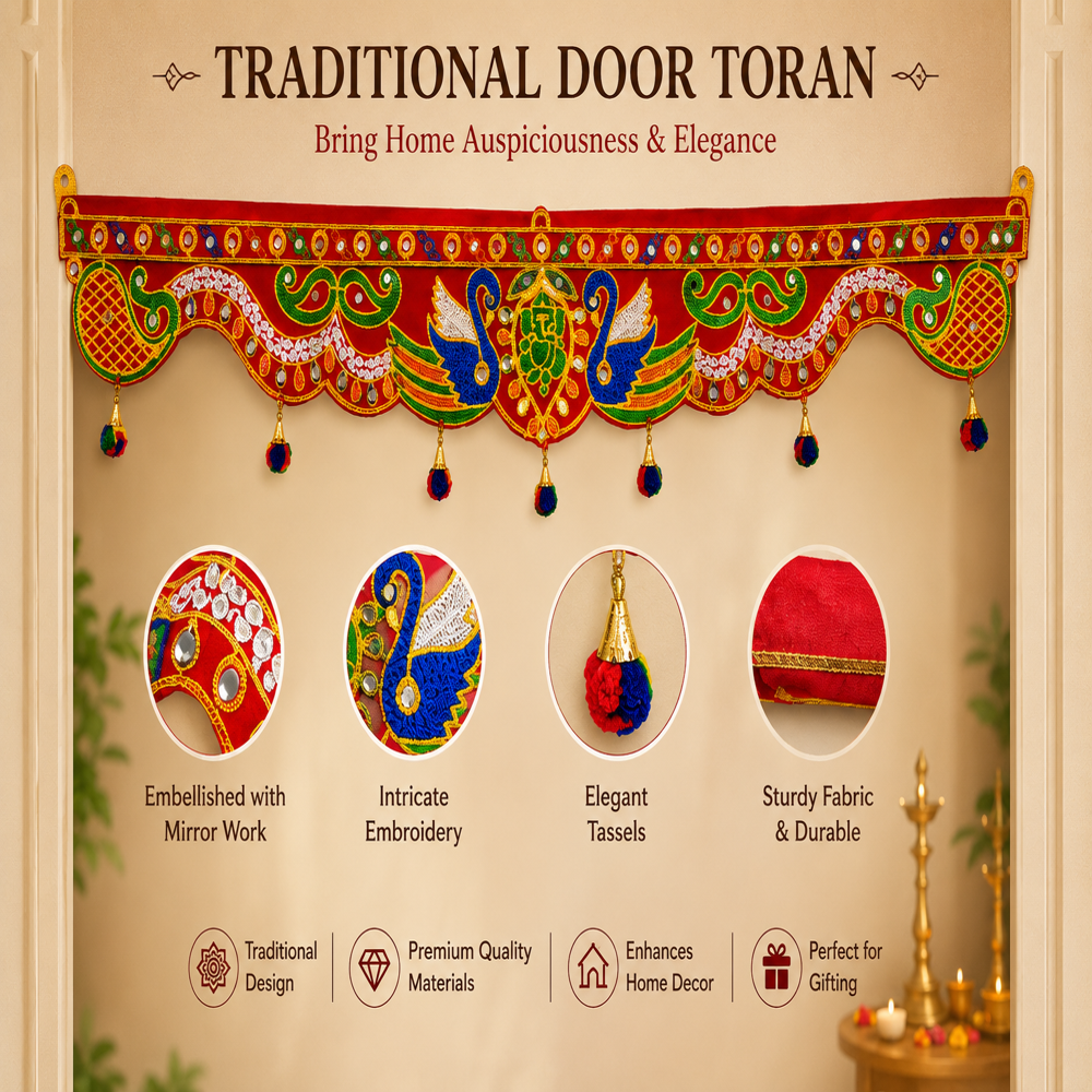 KRISHNA HANDLOOM Stylish Decorative Temple Entrance Art Q 12