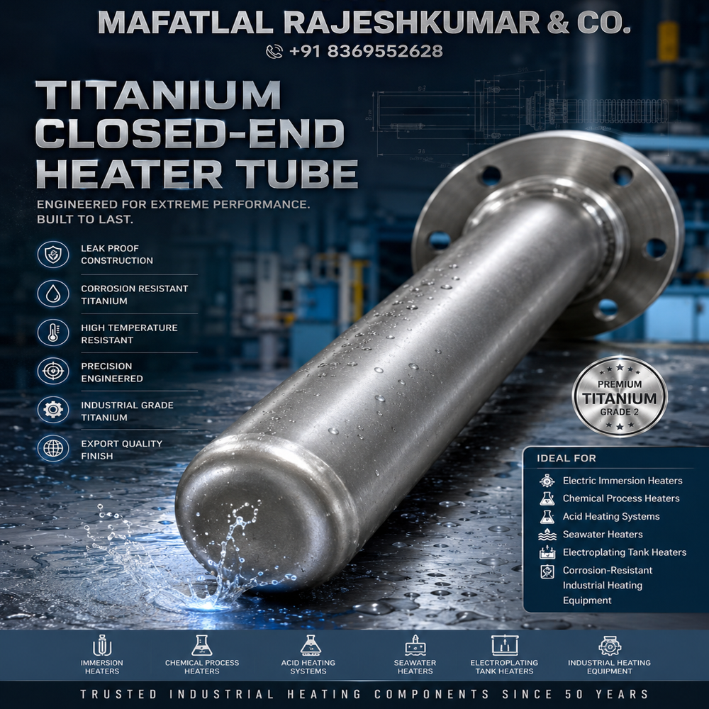 TITANIUM HEATER TUBE ONE END CLOSED