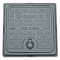 12x12 Frp Manhole Cover - 300x300 Mm Grey, Anti-slip Matte, Integrated Locking, Uv Resistant