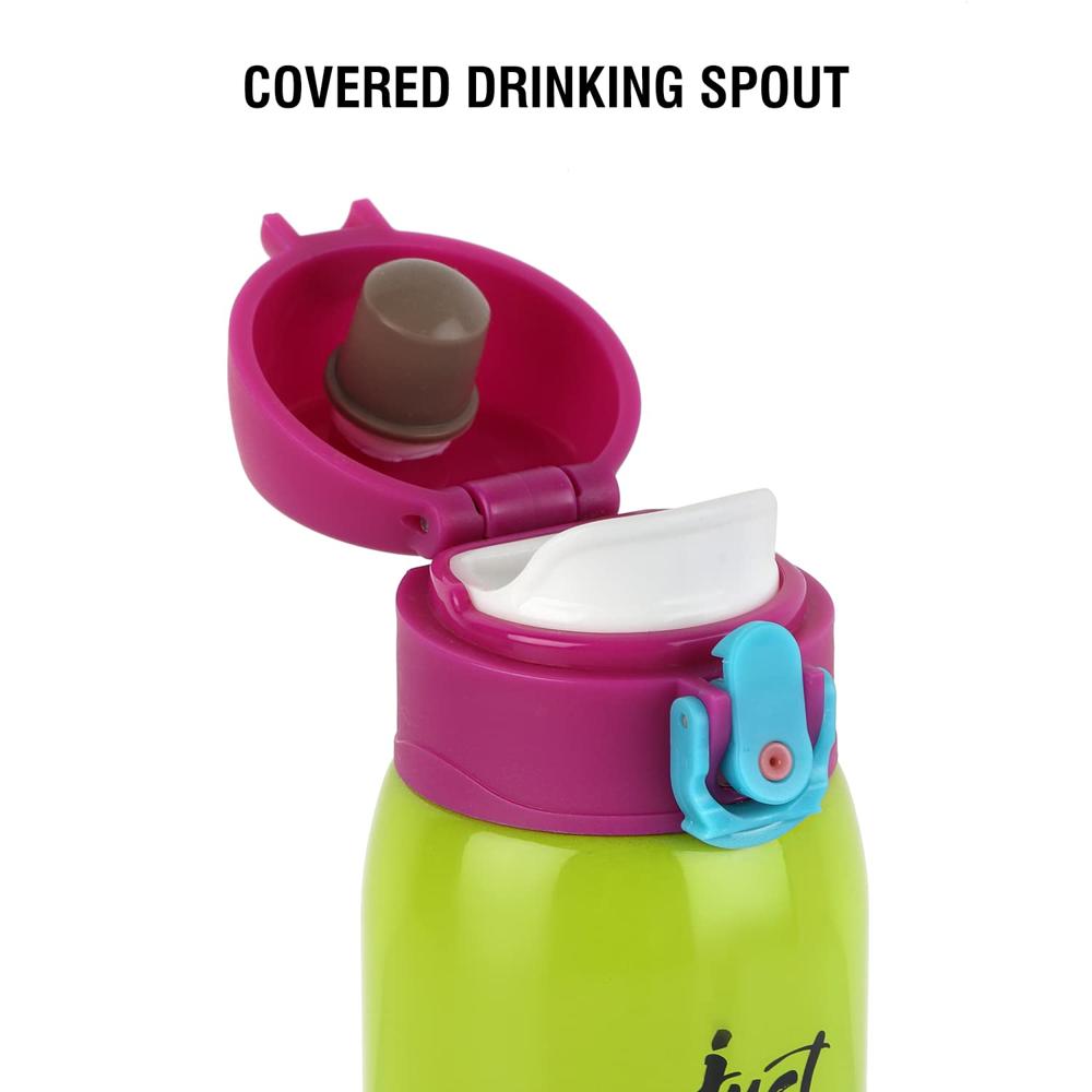 CELLO Junior Insulated Stainless Steel Kids Flask 275 ml, Pink | Wide Mouth Rust Resistant, Spillproof & Leakproof Double Wall Vacuum Insulated Hot & Cold Thermosteel Kids Water Bottle for School