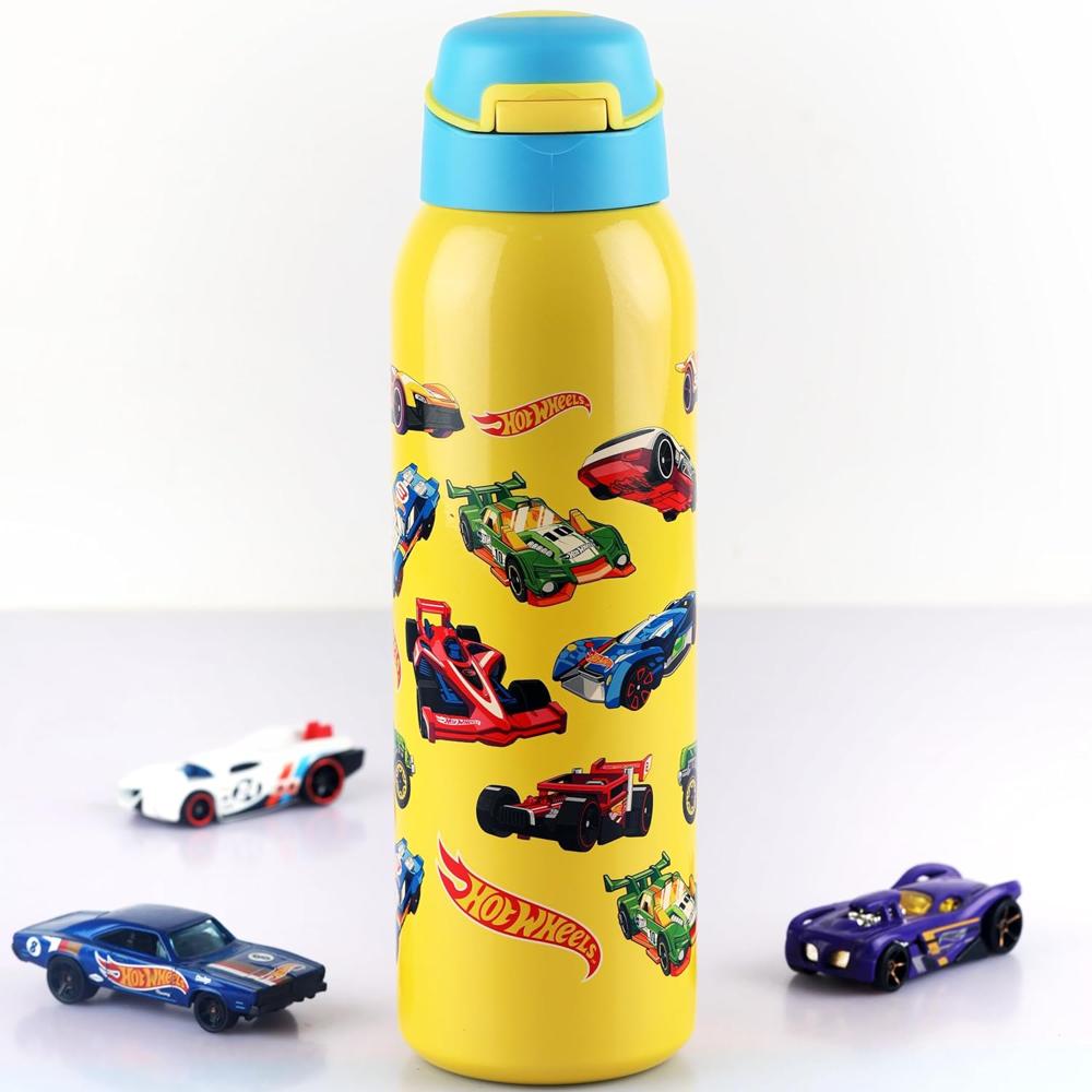 Cello Gym Star Toons Thermosteel Water Bottle for Kids, 650ml, Yellow | 24 Hours Hot and Cold Flask | Leak Proof | Office Bottle | Sports | Home | Kitchen | Hiking | Travel