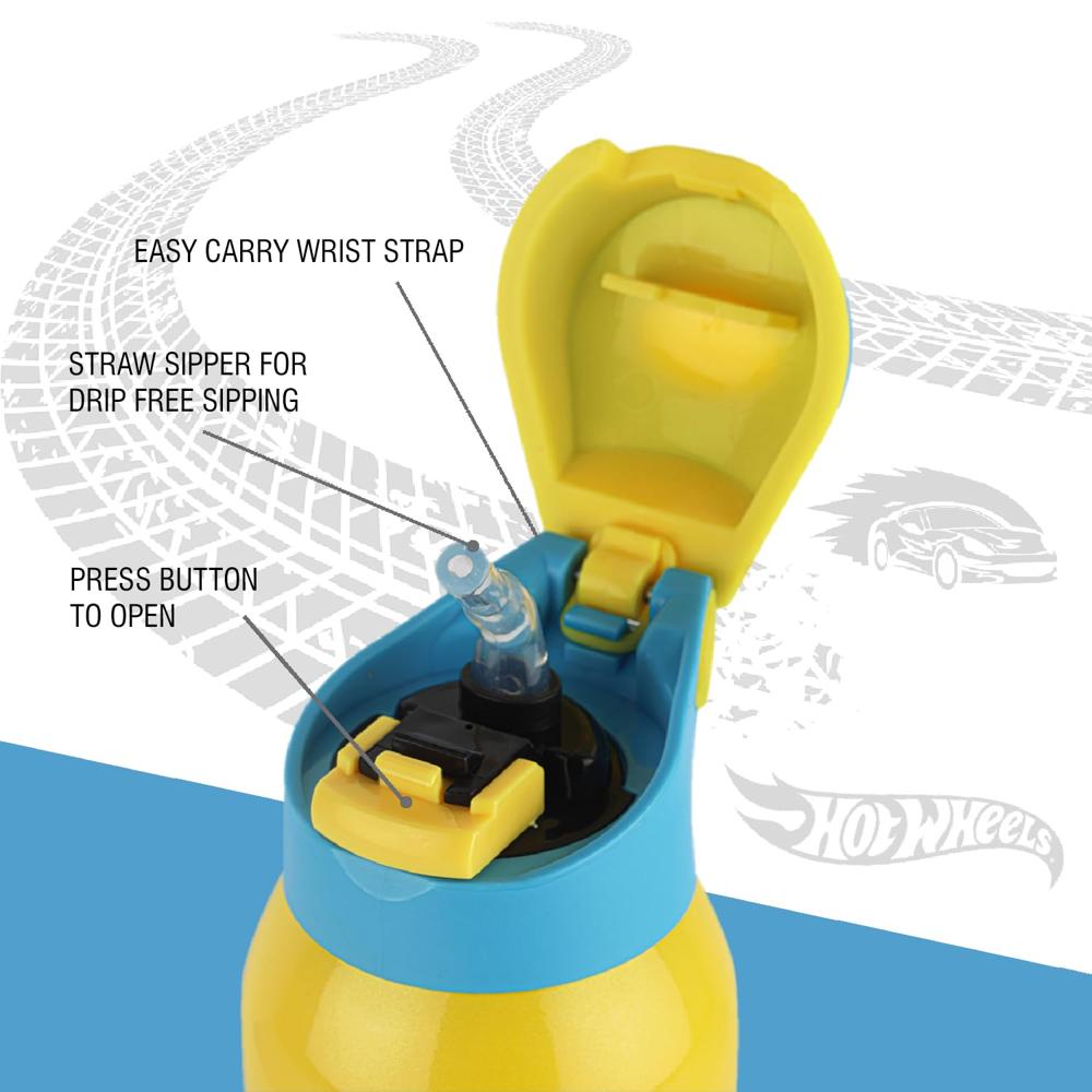 Cello Gym Star Toons Thermosteel Water Bottle for Kids, 650ml, Yellow | 24 Hours Hot and Cold Flask | Leak Proof | Office Bottle | Sports | Home | Kitchen | Hiking | Travel