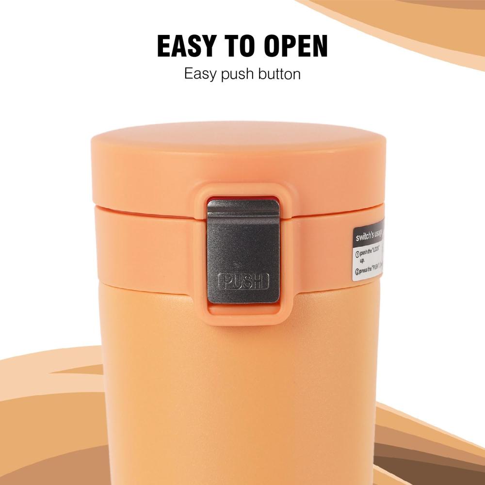 Cello Vacuum Insulated Flask | Hot & Cold | Leakproof | 450ml, Orange