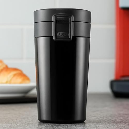 Cello Vacuum Insulated Hydra Coffeemate Stainless Steel Travel Mug - Spill Proof - hot and Cold 300ml