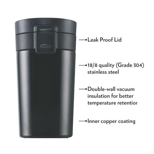 Cello Vacuum Insulated Hydra Coffeemate Stainless Steel Travel Mug - Spill Proof - hot and Cold 300ml