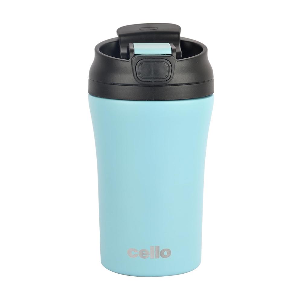 Cello Duro Coffee Mate | Double Walled Stainless Steel with Durable DTP Coating | Vacuum Insulated Travel Flask | for Hot & Cold Drink | 550ml, Blue