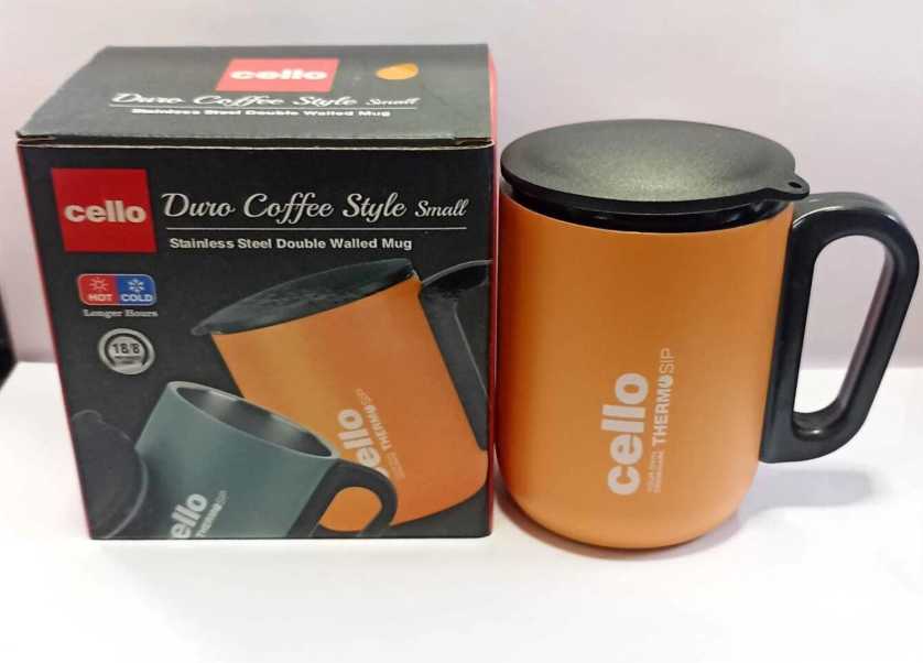 Cello DURO COFFEE STYLE DUOBLE WALLED STAINLESS STEEL MUG SMALL Stainless Steel Coffee Mug (230 ml)