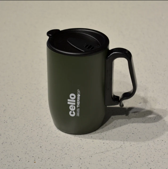 Cello Duro Coffee Style Double Wall Insulated Mug with Lid | 1 Pc Large