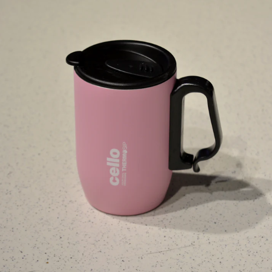Cello Duro Coffee Style Double Wall Insulated Mug with Lid | 1 Pc Large