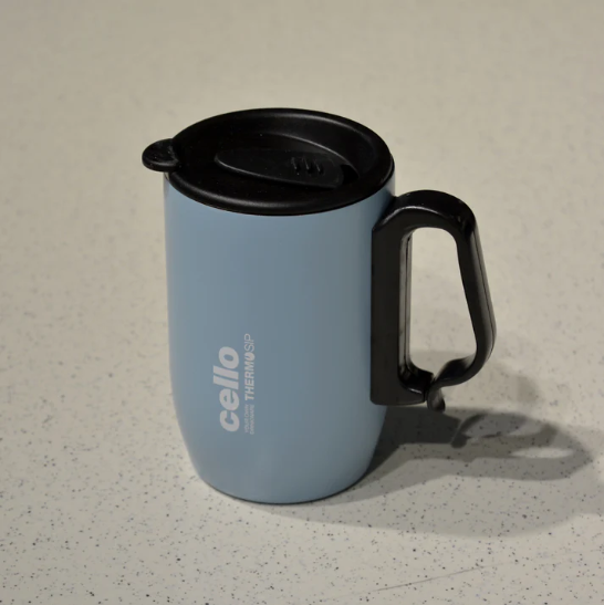 Cello Duro Coffee Style Double Wall Insulated Mug with Lid | 1 Pc Large