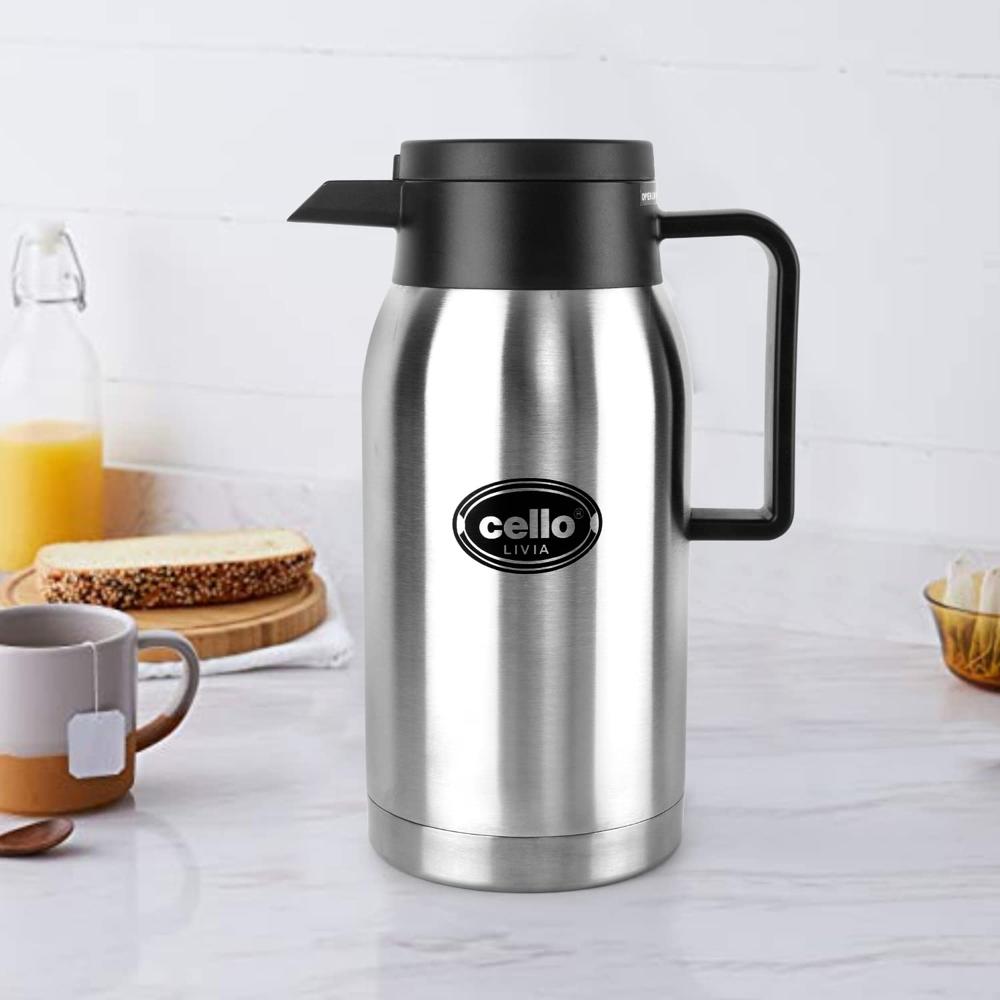 Cello Livia Stainless Steel Carafe, 750ml, Silver