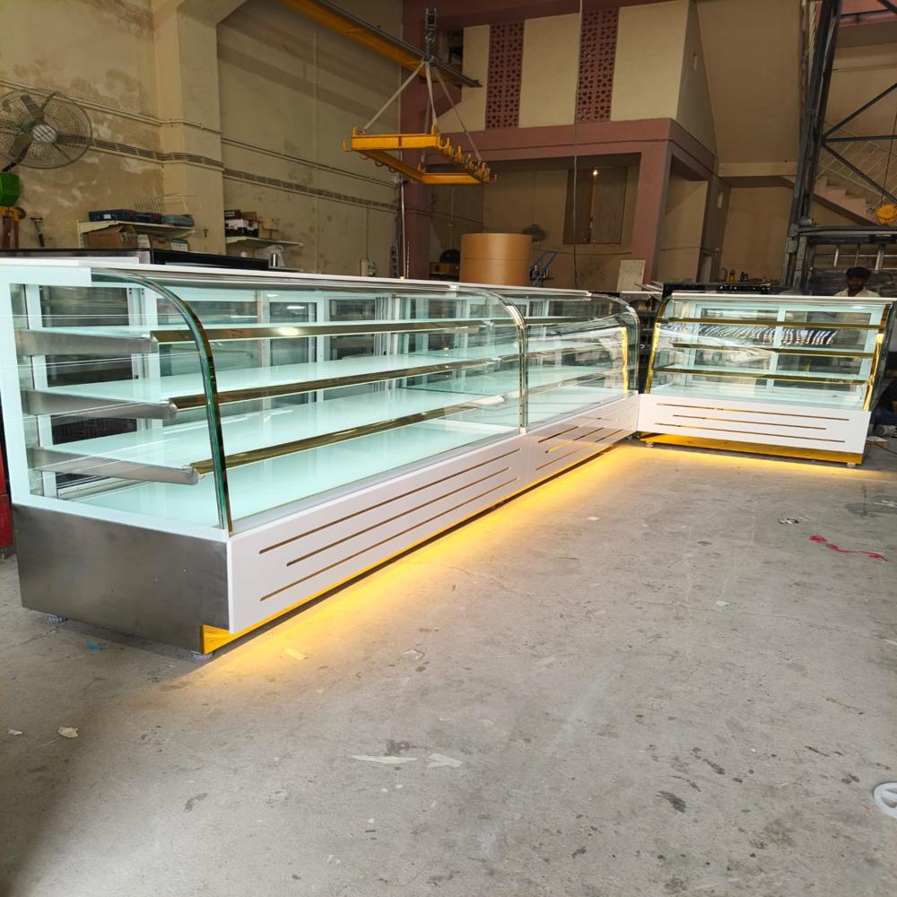 Commercial Curved Glass Display Counter