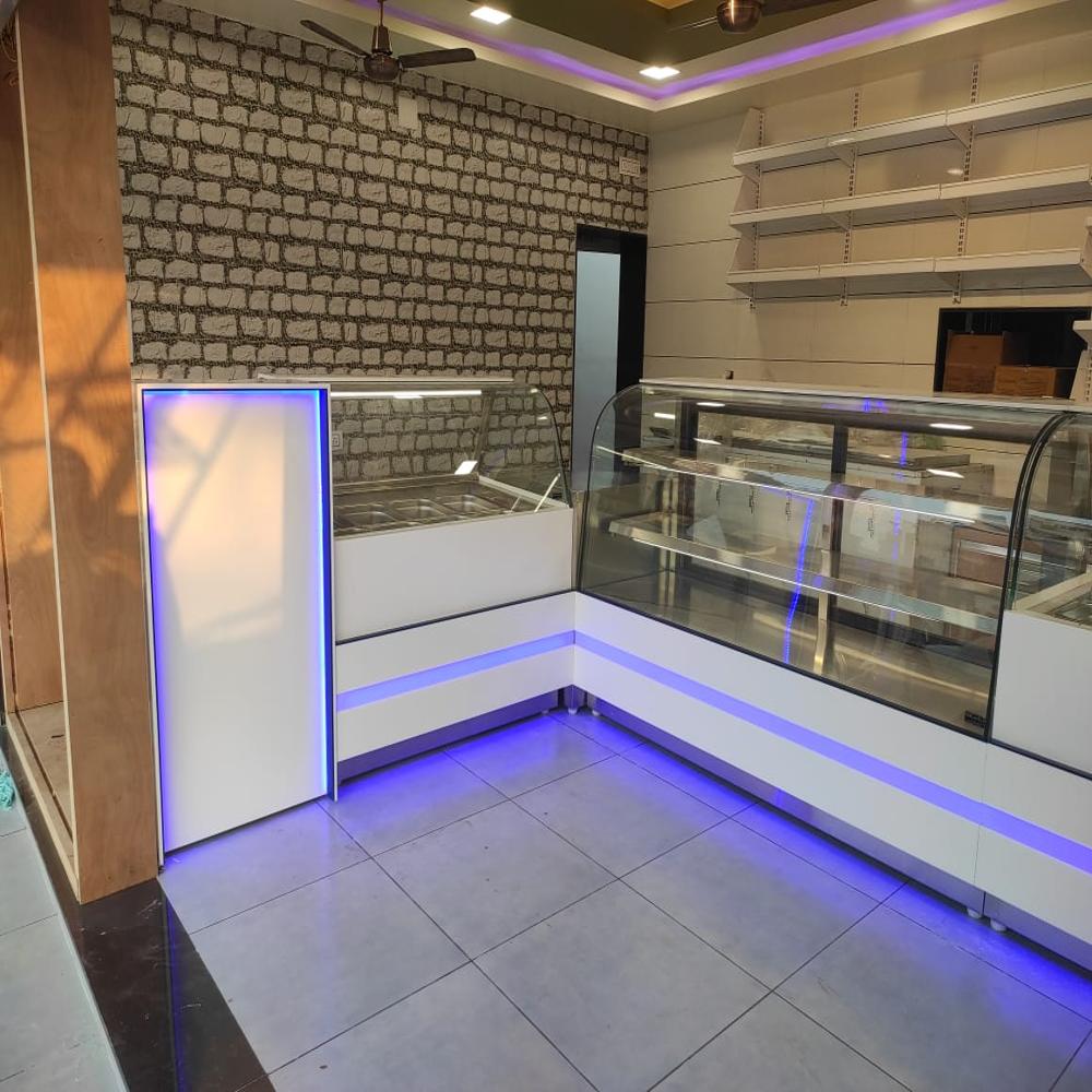Commercial Curved Glass Display Counter
