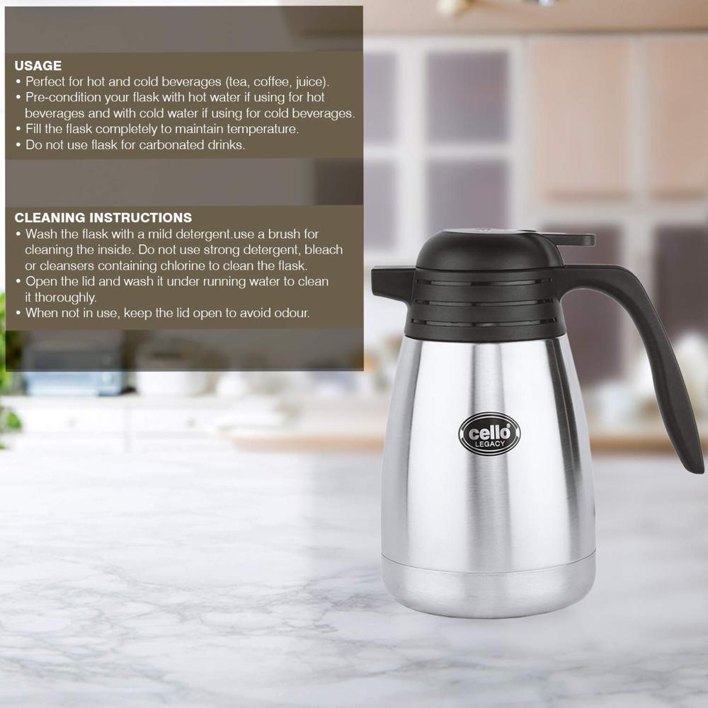 Cello Legacy Vacusteel Carafe Stainless Steel (600ml)