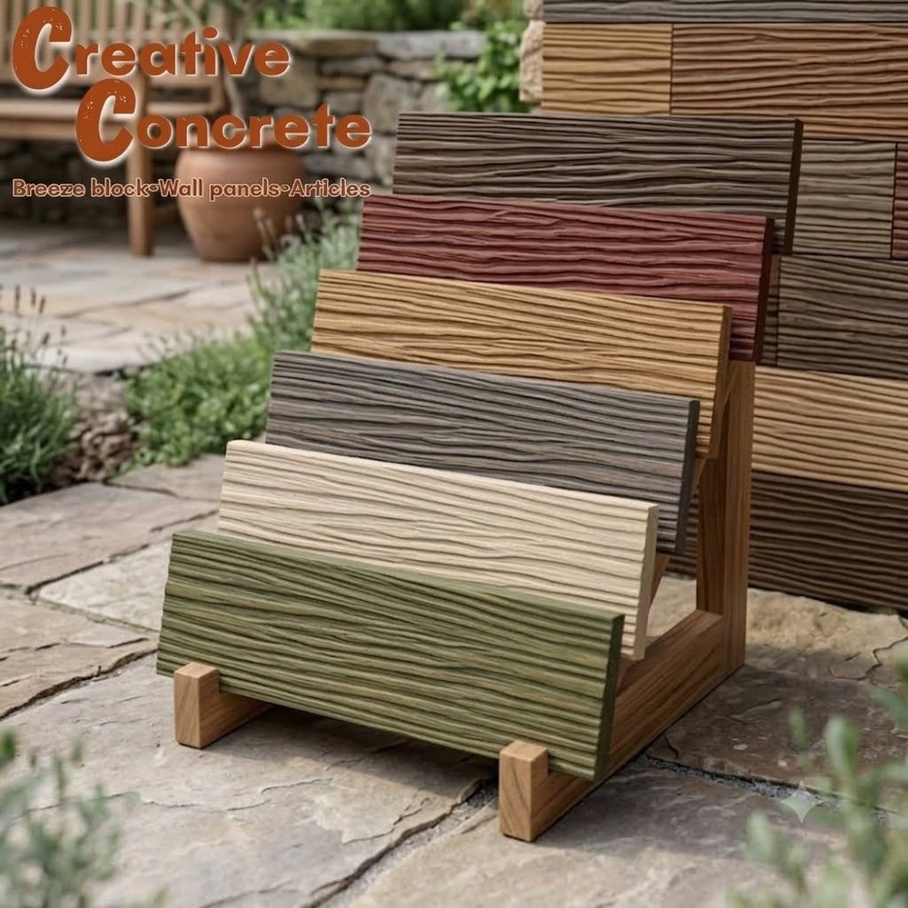 Wooden Concrete Wall Cladding Brick - Color: Any Color Of Your Choice