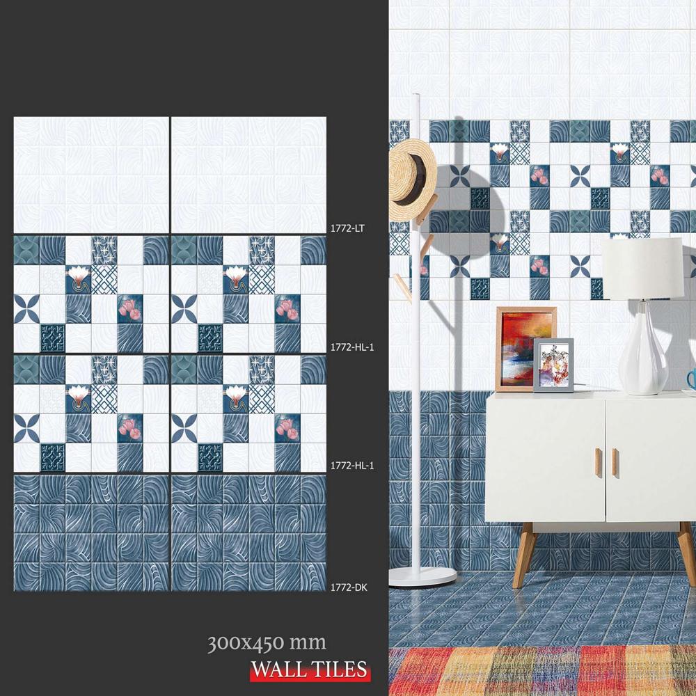 Bathroom Digital Wall Tiles - Color: Blue