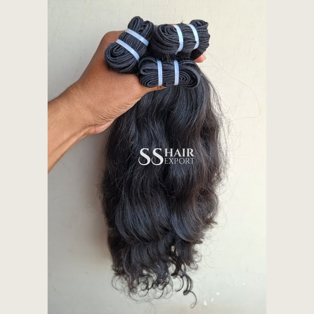 Weaves Hair Extensions Weft Human Hair Bundle 26Inch 100Ggram, Natural Black Color