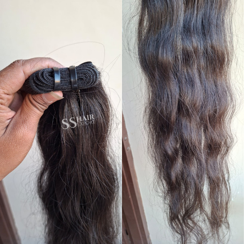 Weaves Hair Extensions Weft Human Hair Bundle 26Inch 100Ggram, Natural Black Color