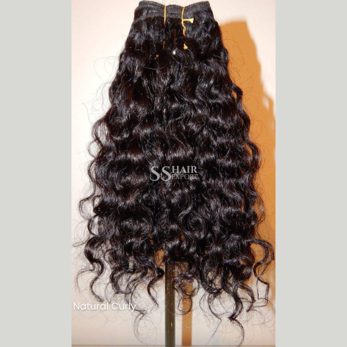 Curly Weft Hair Extensions Raw Human Hair Bundle Sewn In Extensions