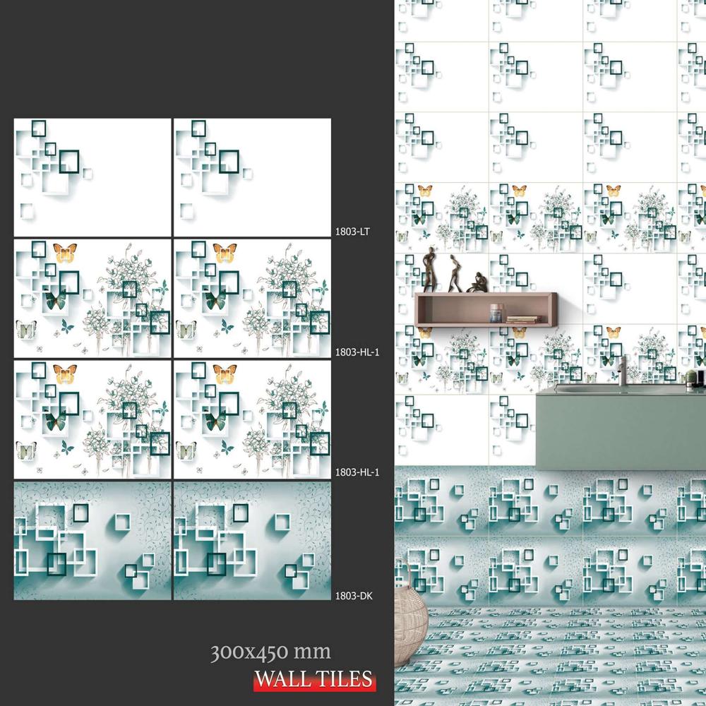 Ceramic 3d Wall Tiles - Color: Green