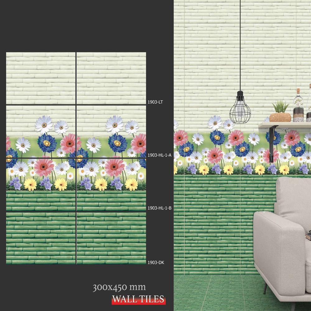 Designer Ceramic Wall Tiles - Color: Green