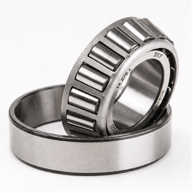 Tapered Roller Bearings - Stainless Steel, Standard Sizes, Silver | Single Row Design, Axial & Radial Force Support, 1-year Warranty