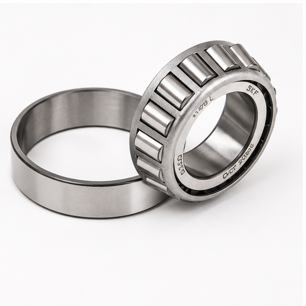 Tapered Roller Bearings - Stainless Steel, Standard Sizes, Silver | Single Row Design, Axial & Radial Force Support, 1-year Warranty