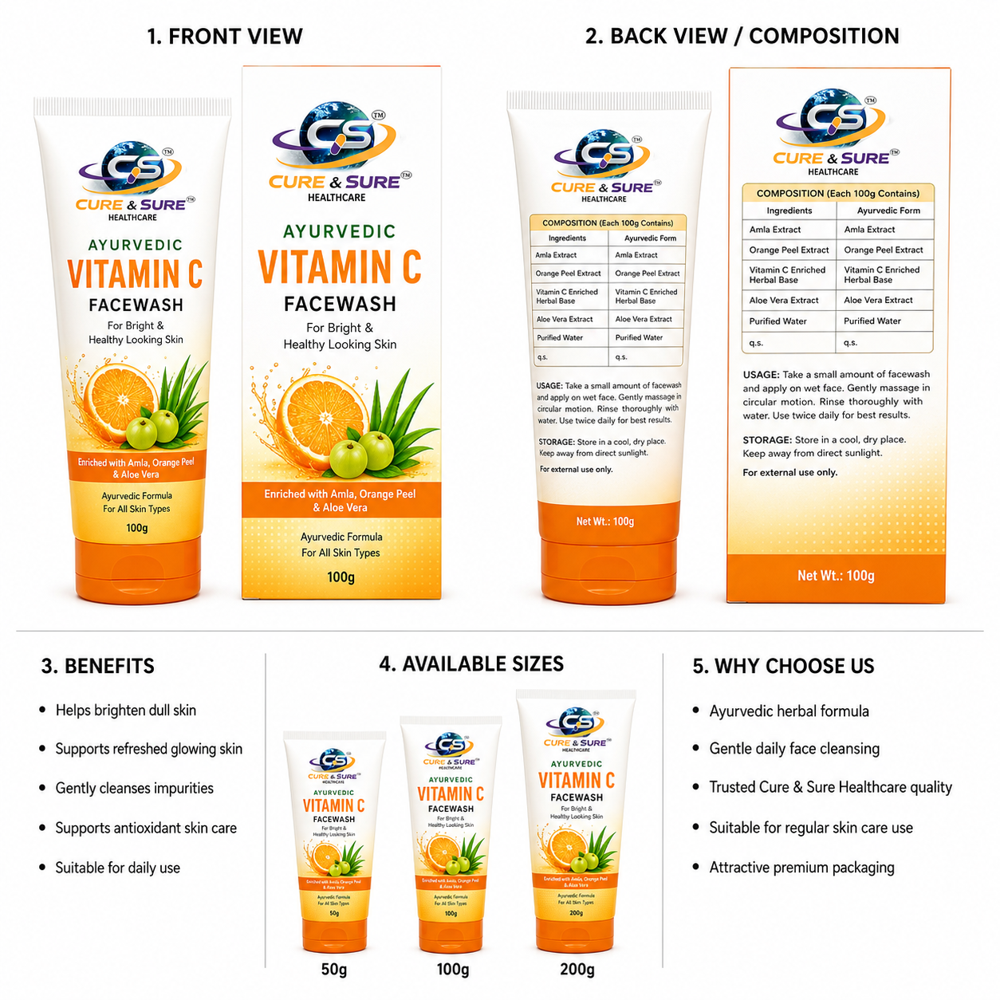 Ayurvedic Vitamin C Face Wash Third Party Manufacturing - Attributes: Glitter Effect