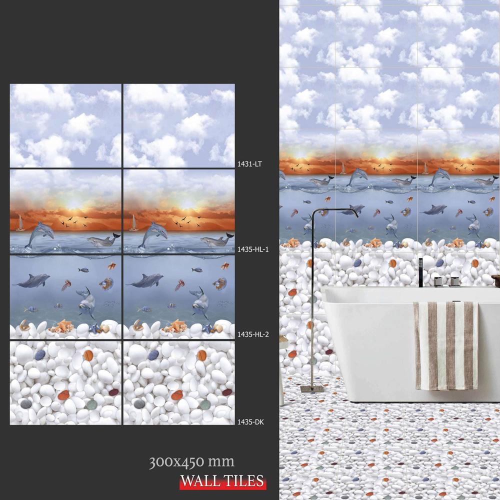 Fish Design Wall Tiles - Color: Blue