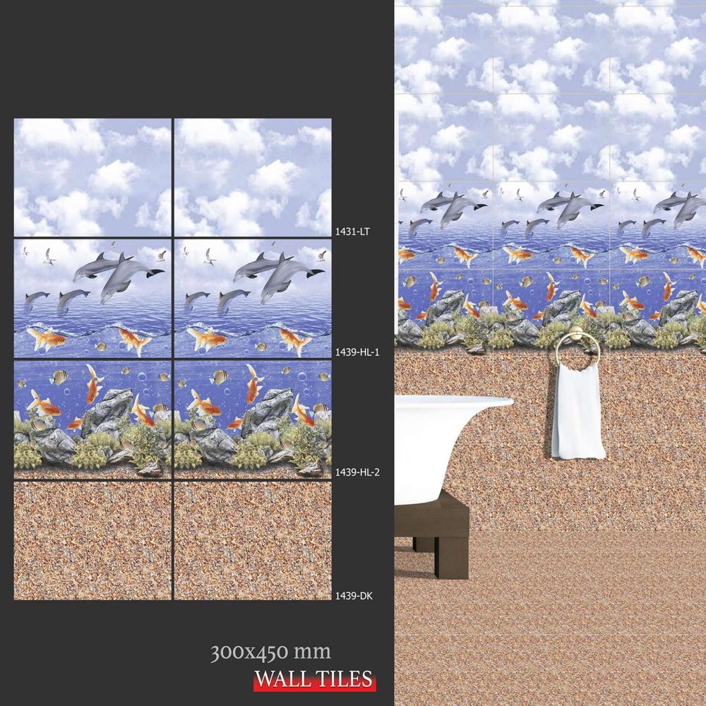 Fish Design Wall Tiles - Color: Blue