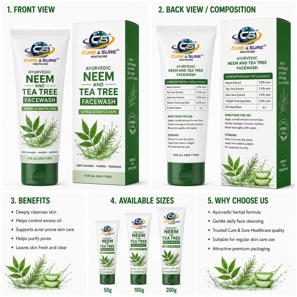 Ayurvedic Neem & Tea Tree Face Wash Third Party Manufacturing