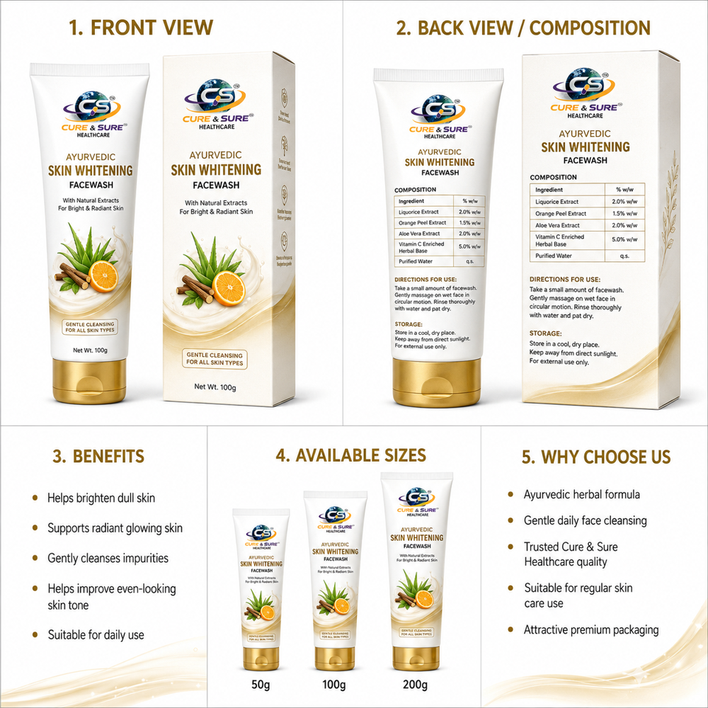 Ayurvedic Skin Whitening Face Wash Third Party Manufacturing
