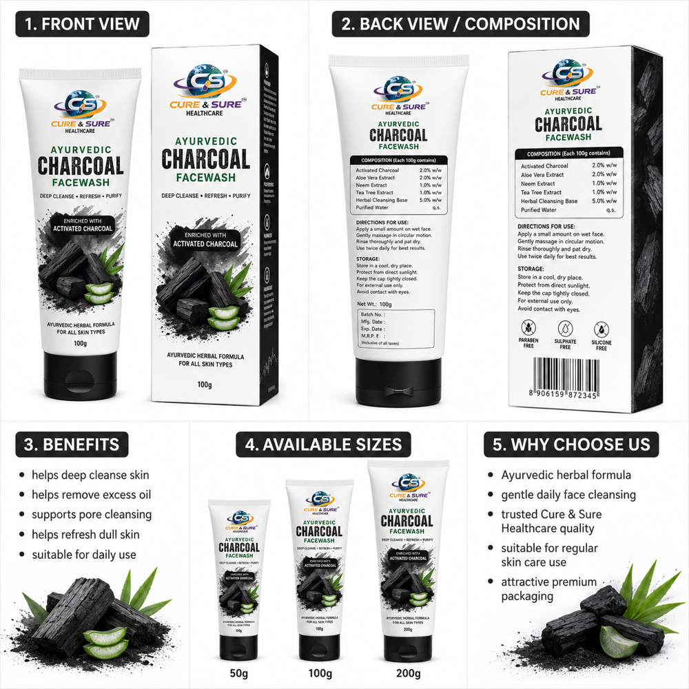 Ayurvedic Charcoal Face Wash Third Party Manufacturing
