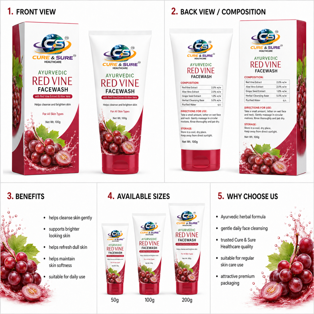 Ayurvedic Red Vine Face Wash Third Party Manufacturing