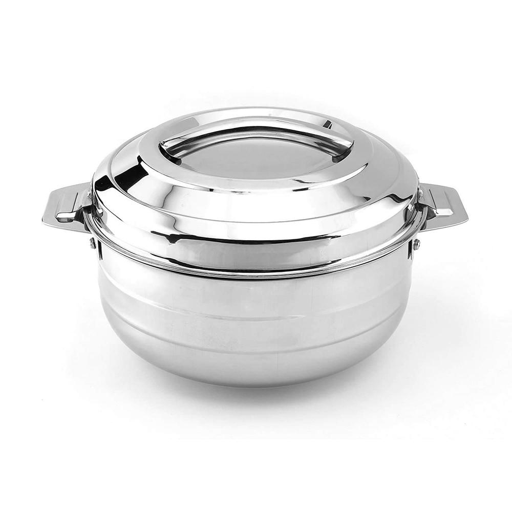 Cello Lumina Insulated Stainless Steel Casserole Hot Pot Box Case 1500 ml Silver | Double Wall PU Insulated Airtight Serving Casserole Hot Pot Case For Rice, Biryani | Hot Pot Roti Case For Kitchen