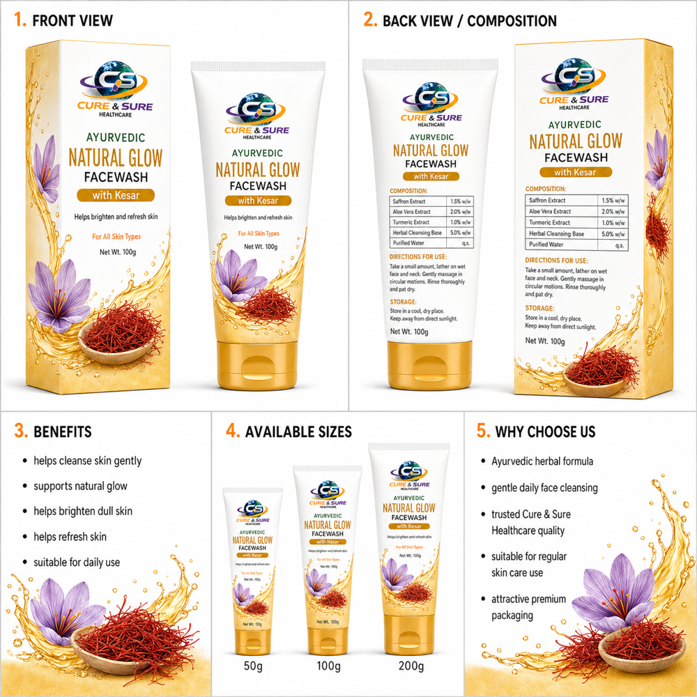 Ayurvedic Natural Glow ( With Kesar ) Face Wash Third Party Manufacturing