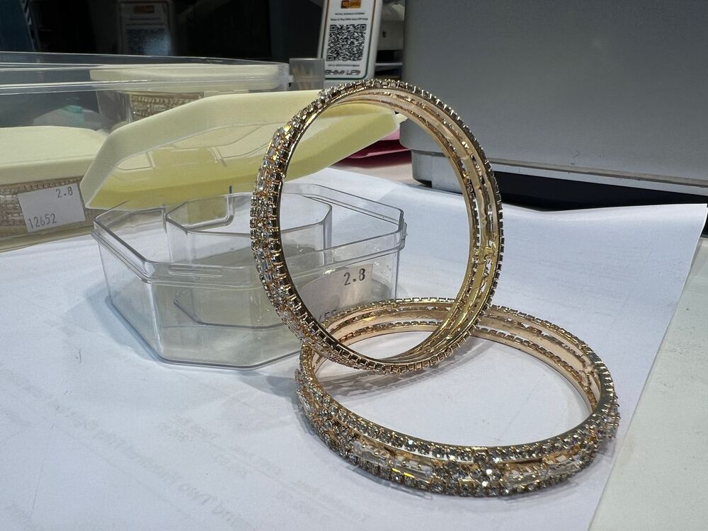 PNX-100 Metal Stone Studded Bangles