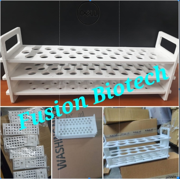 Plastic Test Tube Stand - Plastic Material, Size 13mmx31, Color White | Application In Chemical Laboratory, Ideal For Laboratory Use