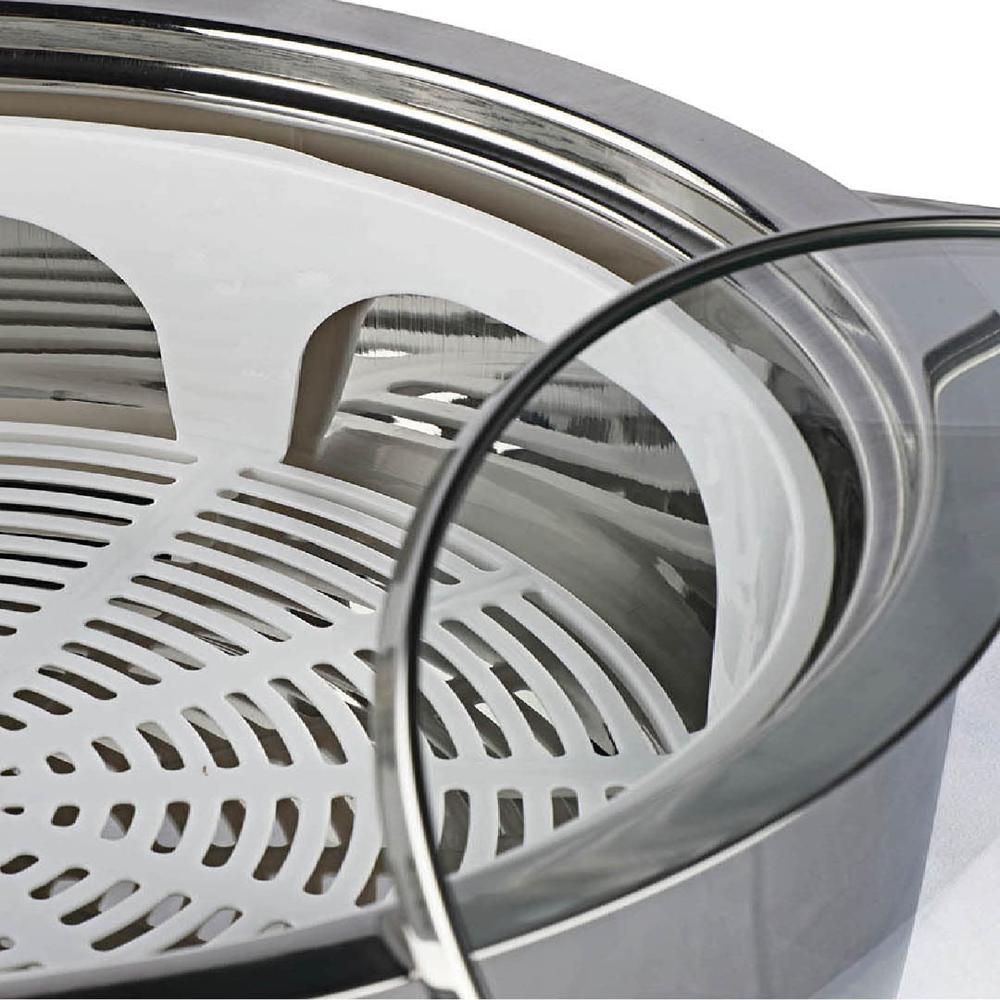 Cello Roti Plus Insulated Stainless Steel Casserole Hot Pot Case Box with Glass Lid, 1000ml, Silver | Double Wall PU Insulated, Inner Drip Tray Casserole Hot Pot For Roti Chapathi |Hot Pot For Kitchen