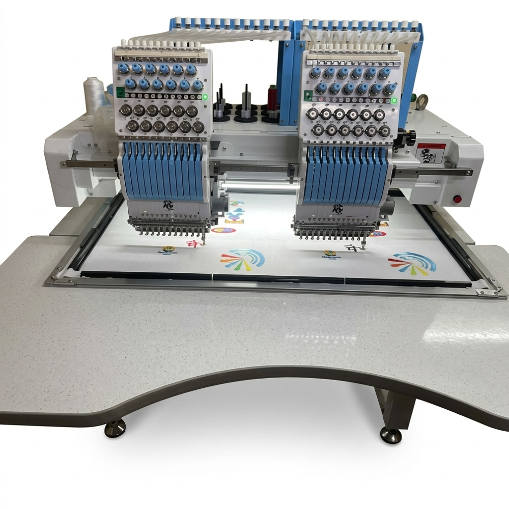 Double Head Embroidery Machine - Advantage: High Efficiency Dual-Head Simultaneous Production