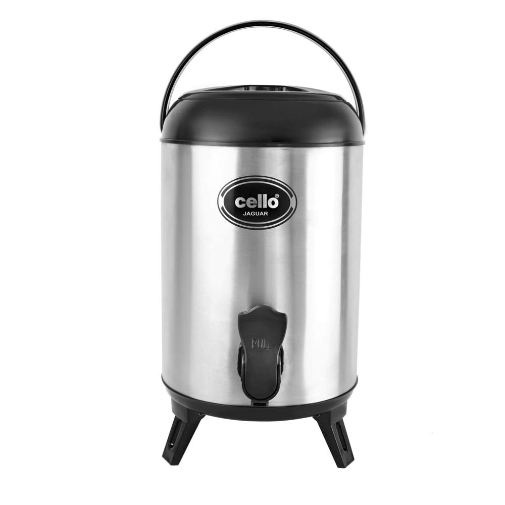Cello Jaguar Stainless Steel Double Walled Water Jug, Hot and Cold, 4000ml, 1 Unit, Black