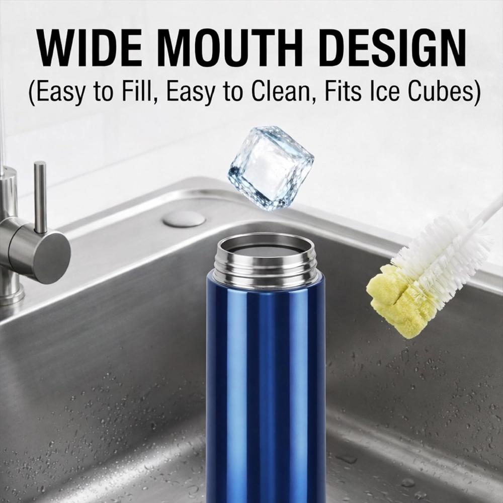 CELLO H2O Stainless Steel Water Bottle For Office & Daily Use Set of 1000 ml Assorted | Single Wall Freezer & Fridge Safe Lightweight Leakproof Rustproof Steel Water Bottle For School Gym Travel